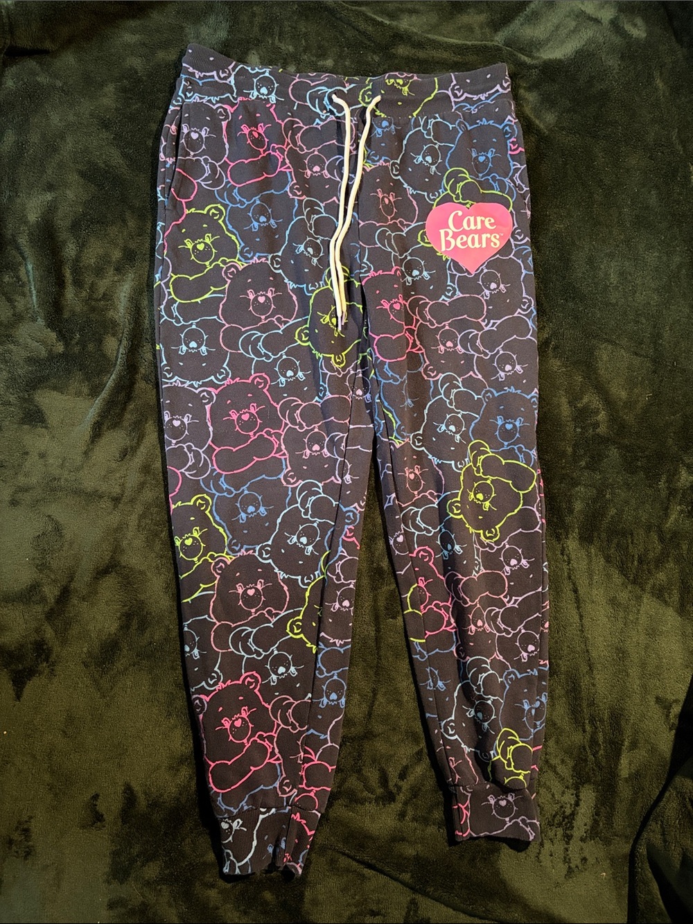 Care Bears Black Joggers with Neon Outlines